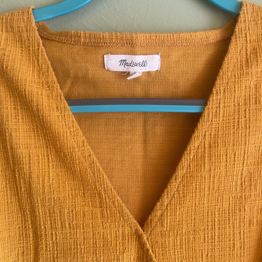 Madewell Mustard Yellow Tie Knit Vest - Picture 3 of 6